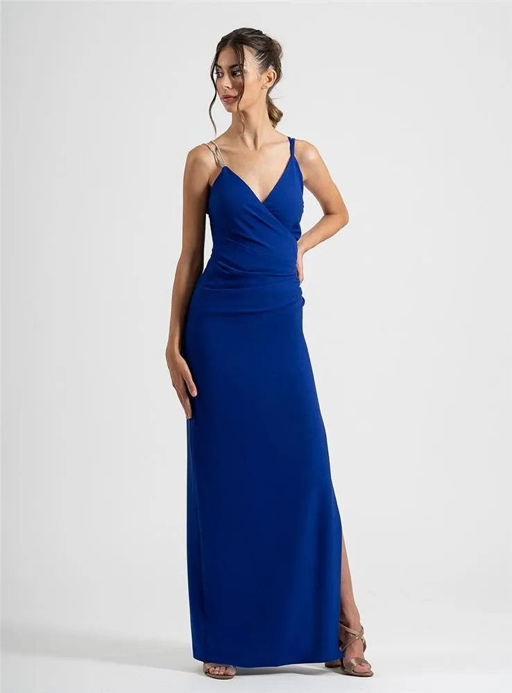 5005.3 VESTIDO LARGO CREPE STRASS