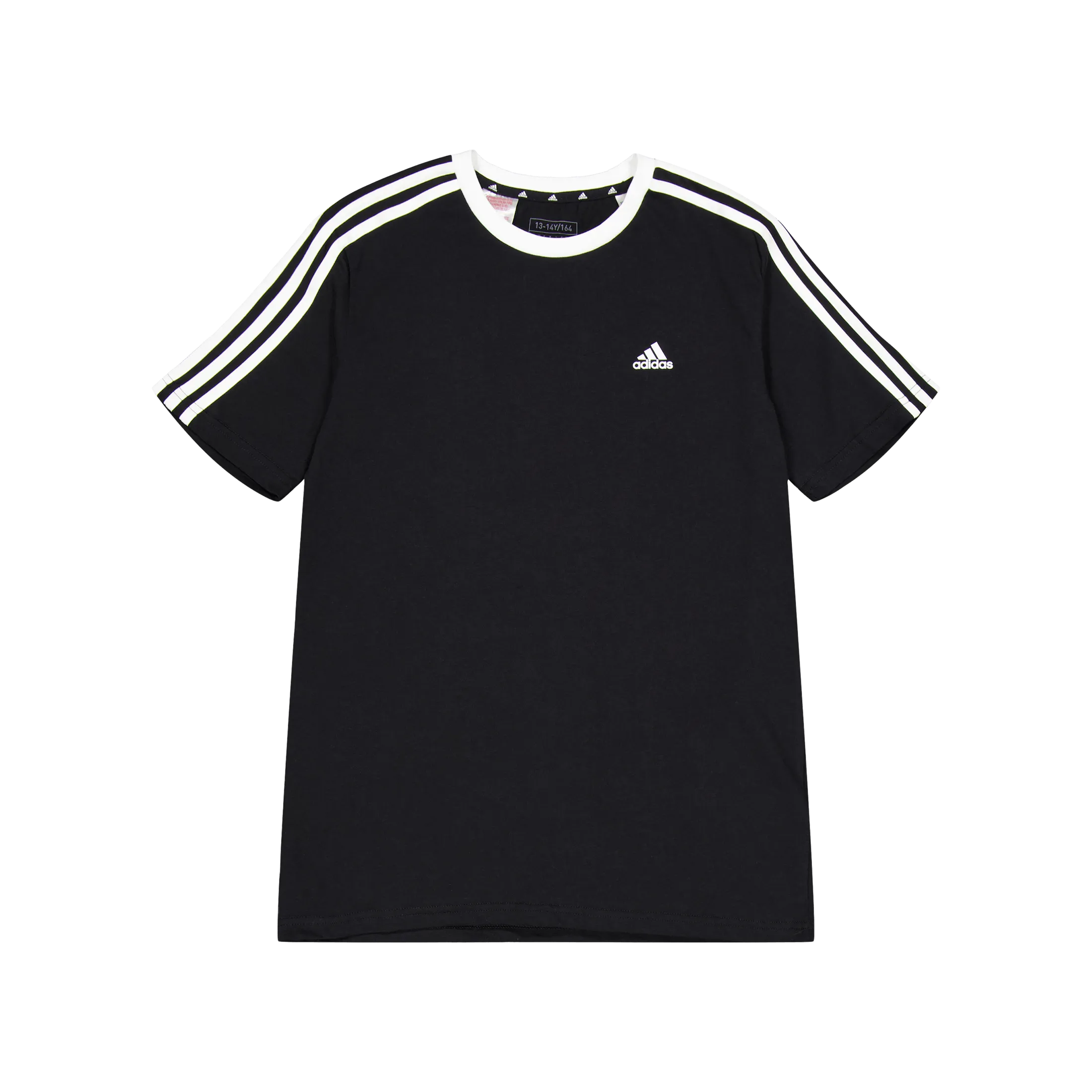 ADIDAS ESSENTIALS 3STRIPES COTTON LOOSE FIT BOYFRIEND TSHIRT BLACK