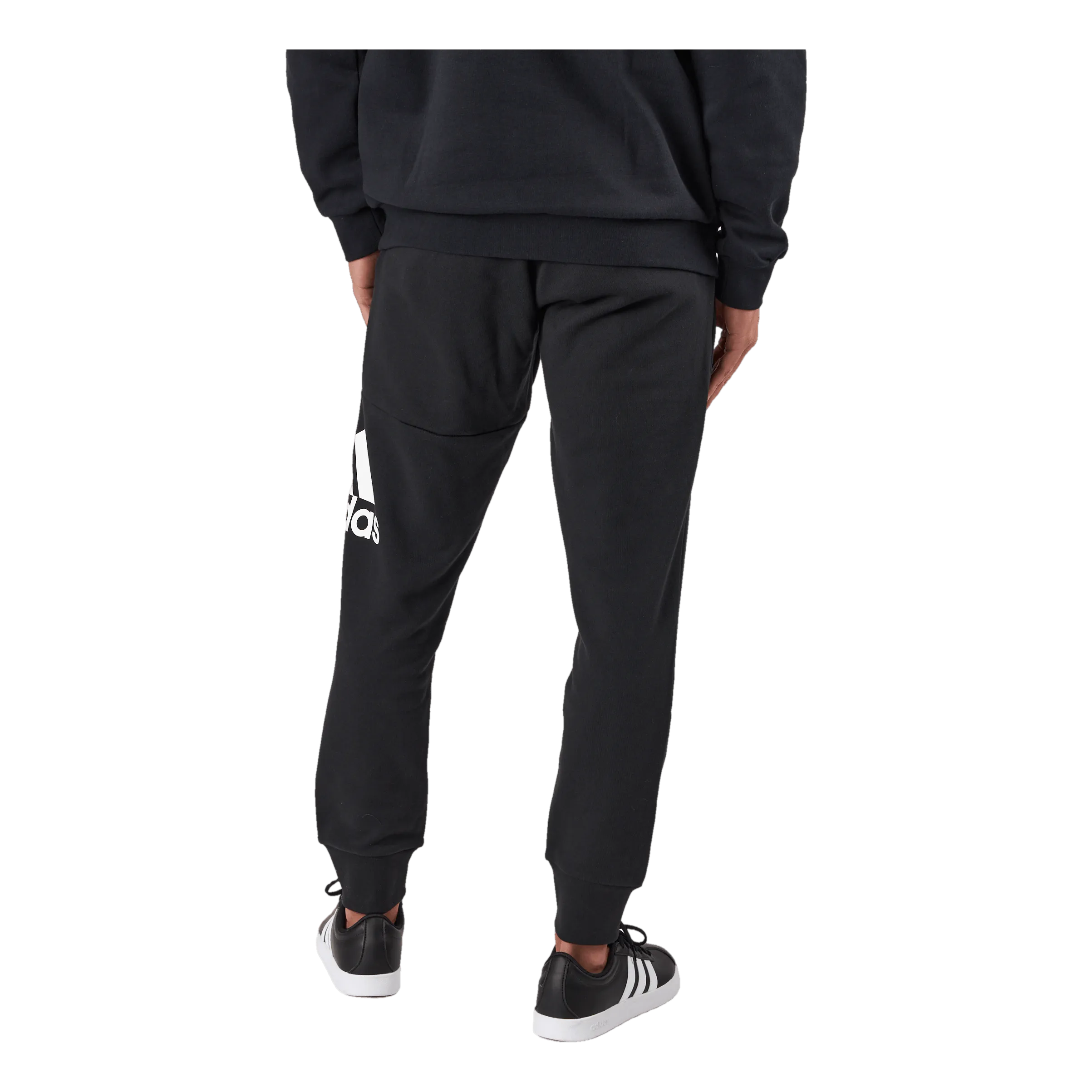 Adidas Essentials French Terry Tapered Cuff Logo Joggers Black