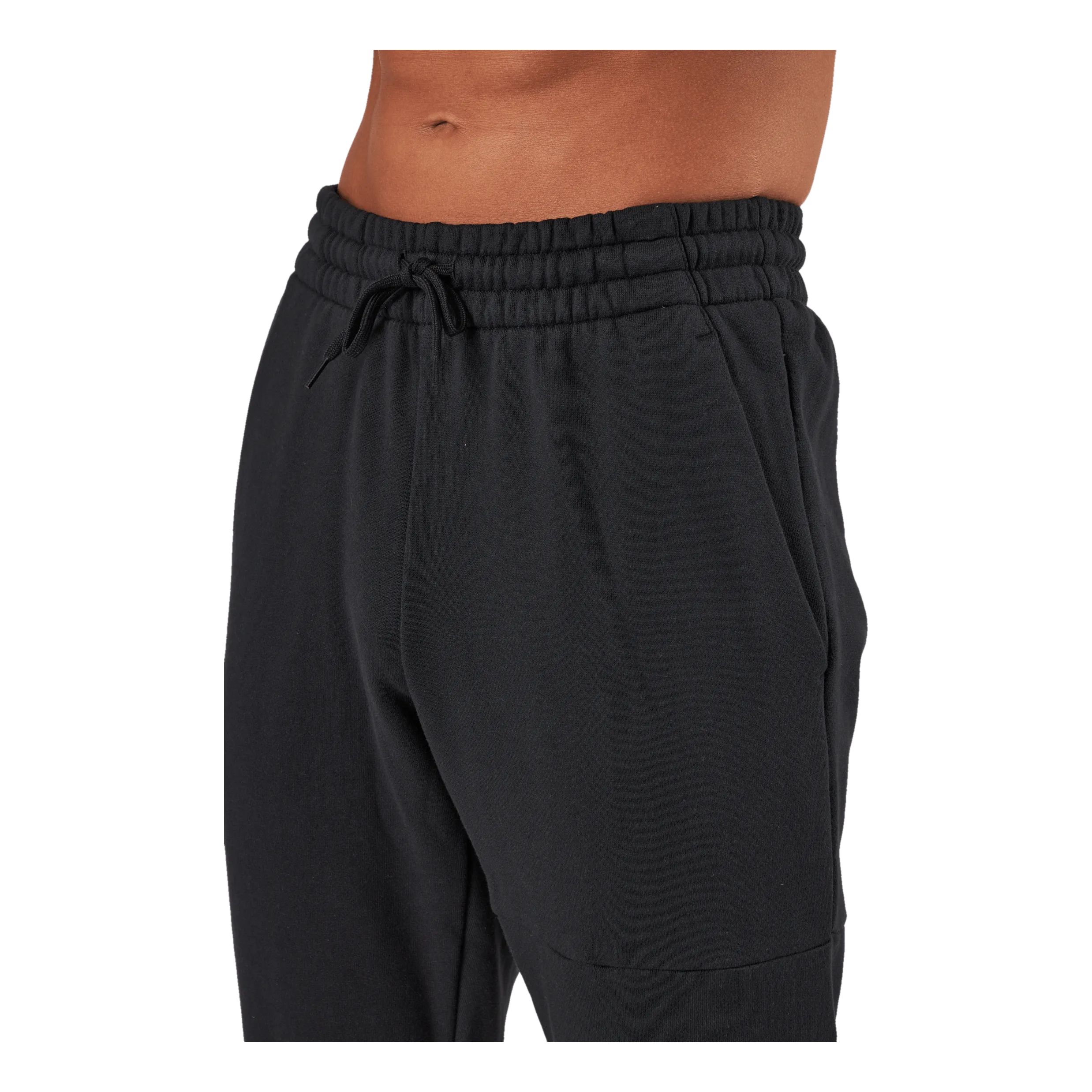 Adidas Essentials French Terry Tapered Cuff Logo Joggers Black