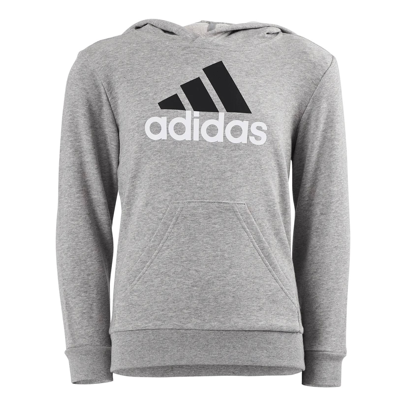 ADIDAS ESSENTIALS TWOCOLORED BIG LOGO COTTON HOODIE MEDIUM GREY HEATHER