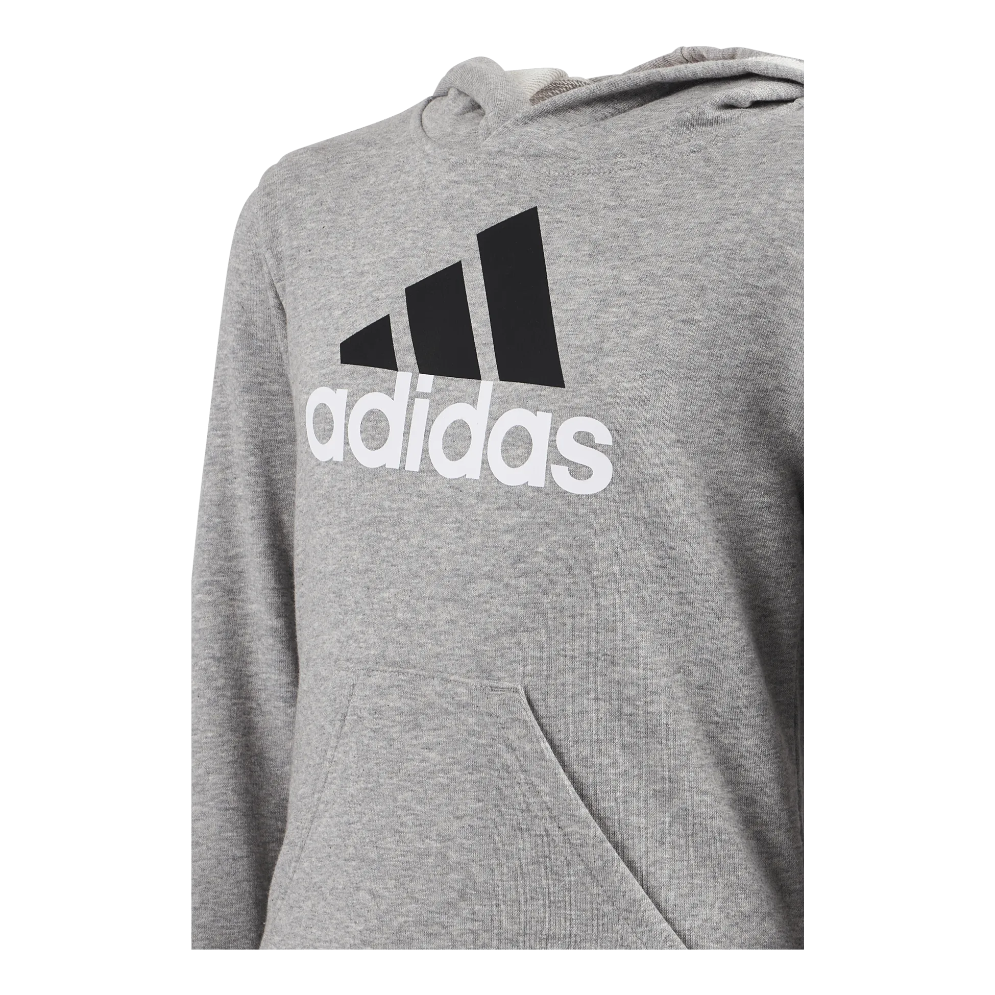 ADIDAS ESSENTIALS TWOCOLORED BIG LOGO COTTON HOODIE MEDIUM GREY HEATHER