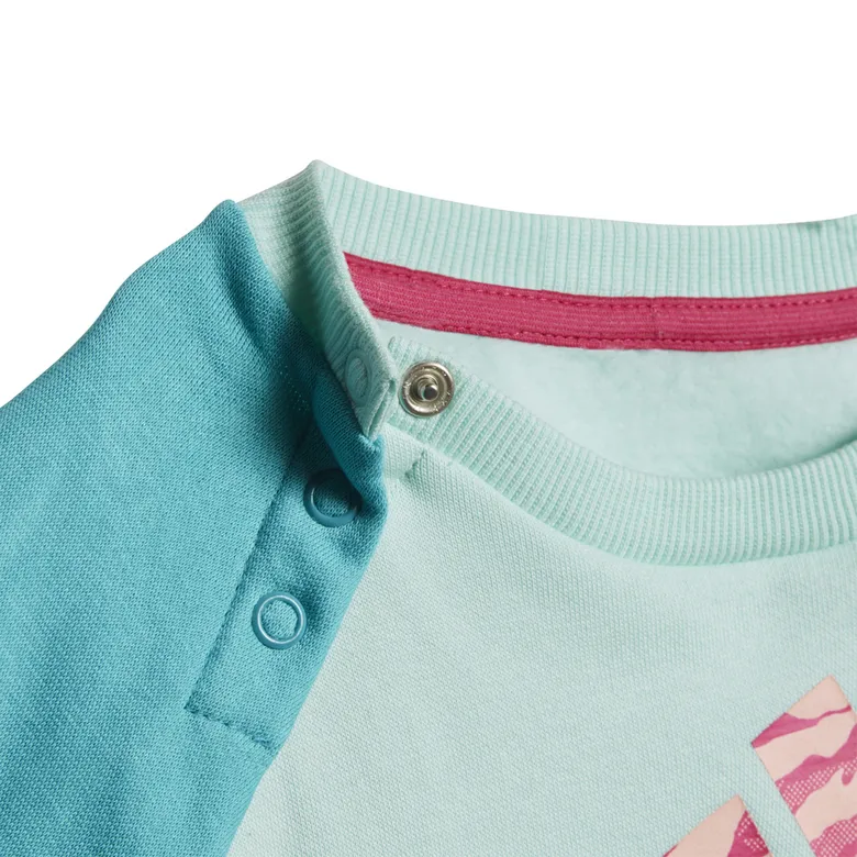 ADIDAS LOGO FLEECE JOGGER TRACKSUIT INFANTS (CLEAR MINT/HIRES AQUA)