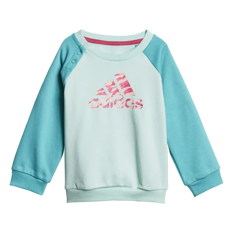 ADIDAS LOGO FLEECE JOGGER TRACKSUIT INFANTS (CLEAR MINT/HIRES AQUA)