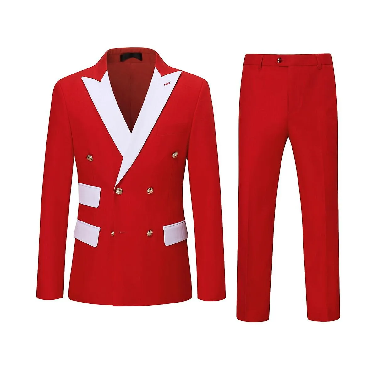 Allthemen Traje de 2 piezas para hombre Trajes cruzados Traje formal de hombre ajustado para boda