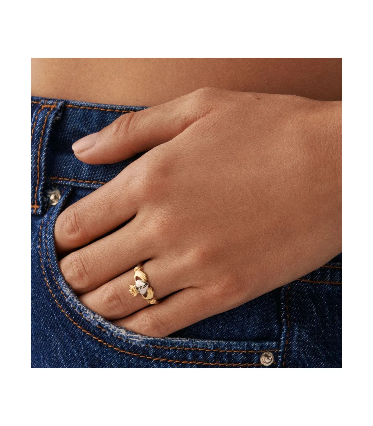 ANILLO AGATHA FINO ABRAZO ACABADO PLATA / ORO  2250150879