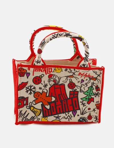 Apm MONACO Bolso de mano bordado navideño