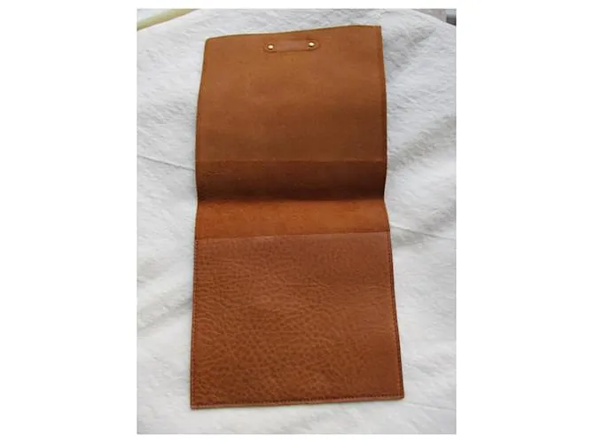 Autre Marque Cartera de cuero caramelo. Unisex. 