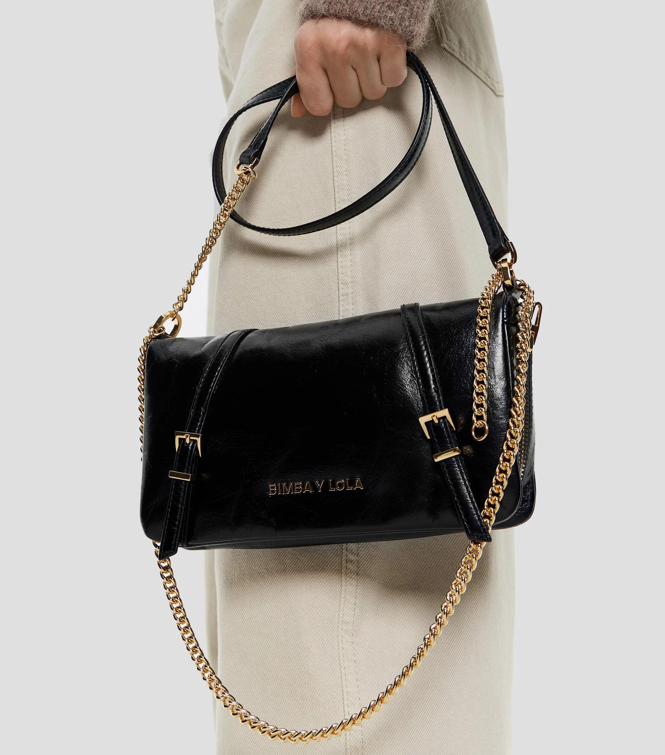 Bimba y Lola Bolso crossbody pequeño piel negro Mujer