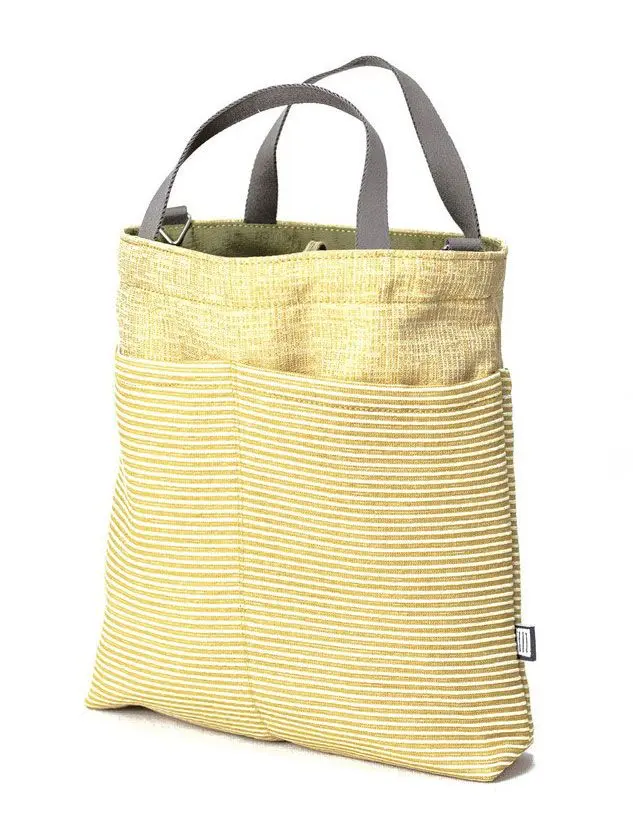 Bolso bandolera de rayas amarillas 100% sostenible