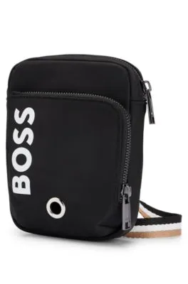 Bolso cruzado para pasear perros con logotipo en contraste