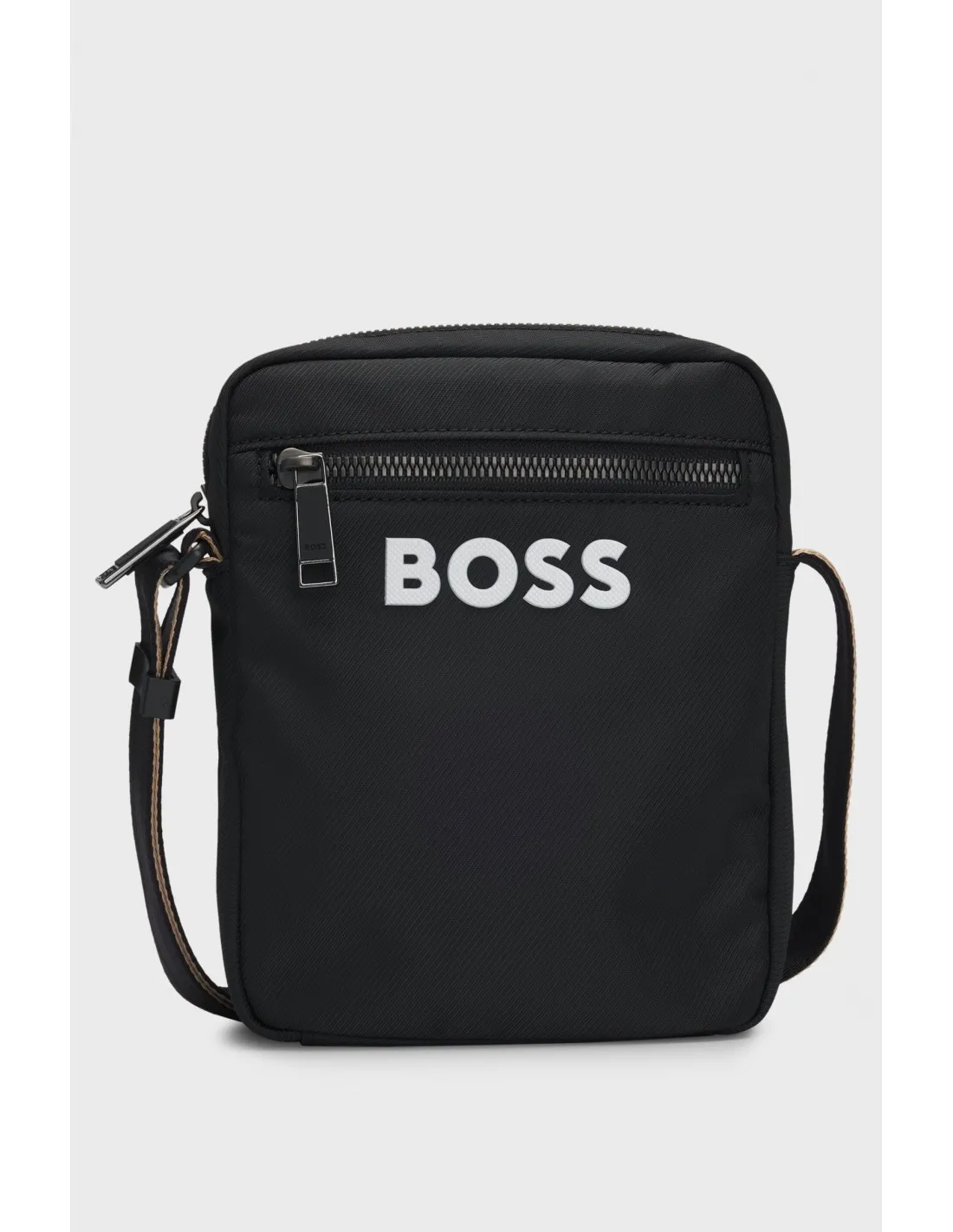 Bolso de bandolera con logo en contraste y correa con raya de la marca Boss