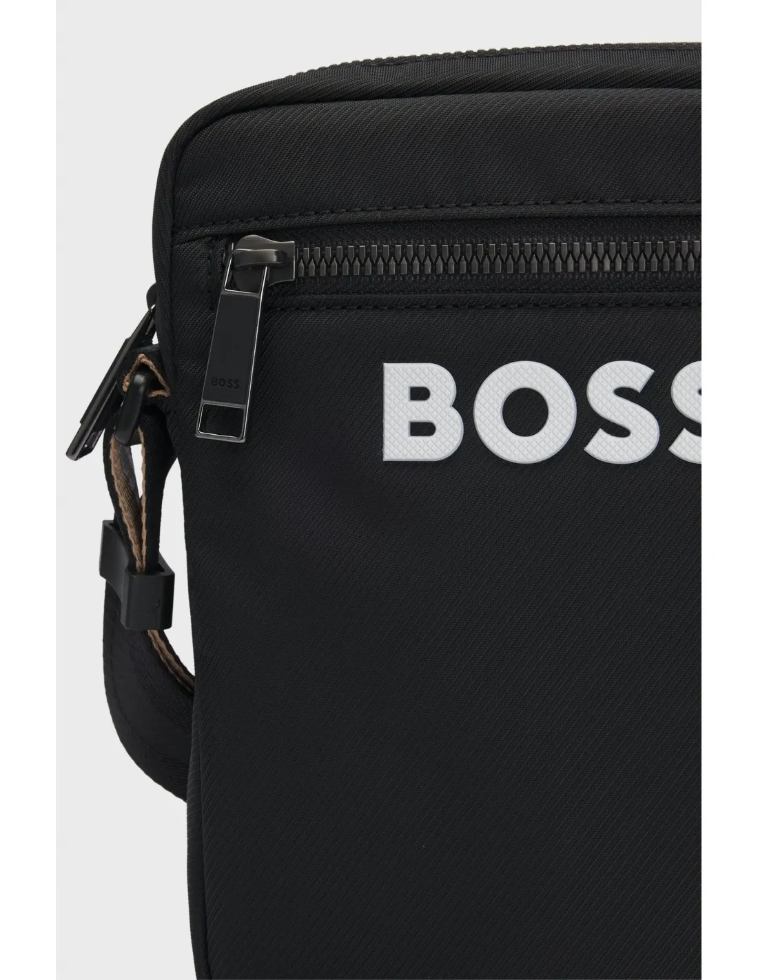 Bolso de bandolera con logo en contraste y correa con raya de la marca Boss