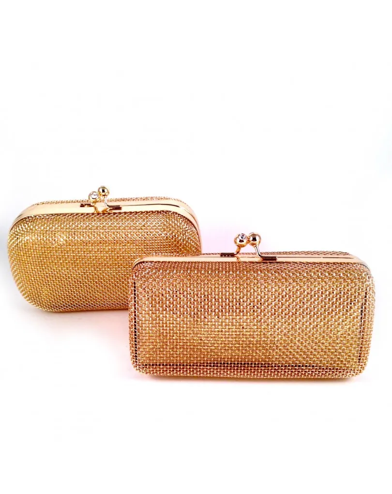 BOLSO  DE FIESTA DORADO MALLA