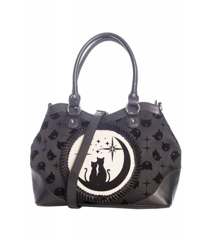 Bolso de mano negro Gatos Lunar Sister by Banned BG34079