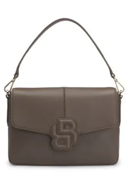 Bolso de piel sintética granulada con monograma Double B