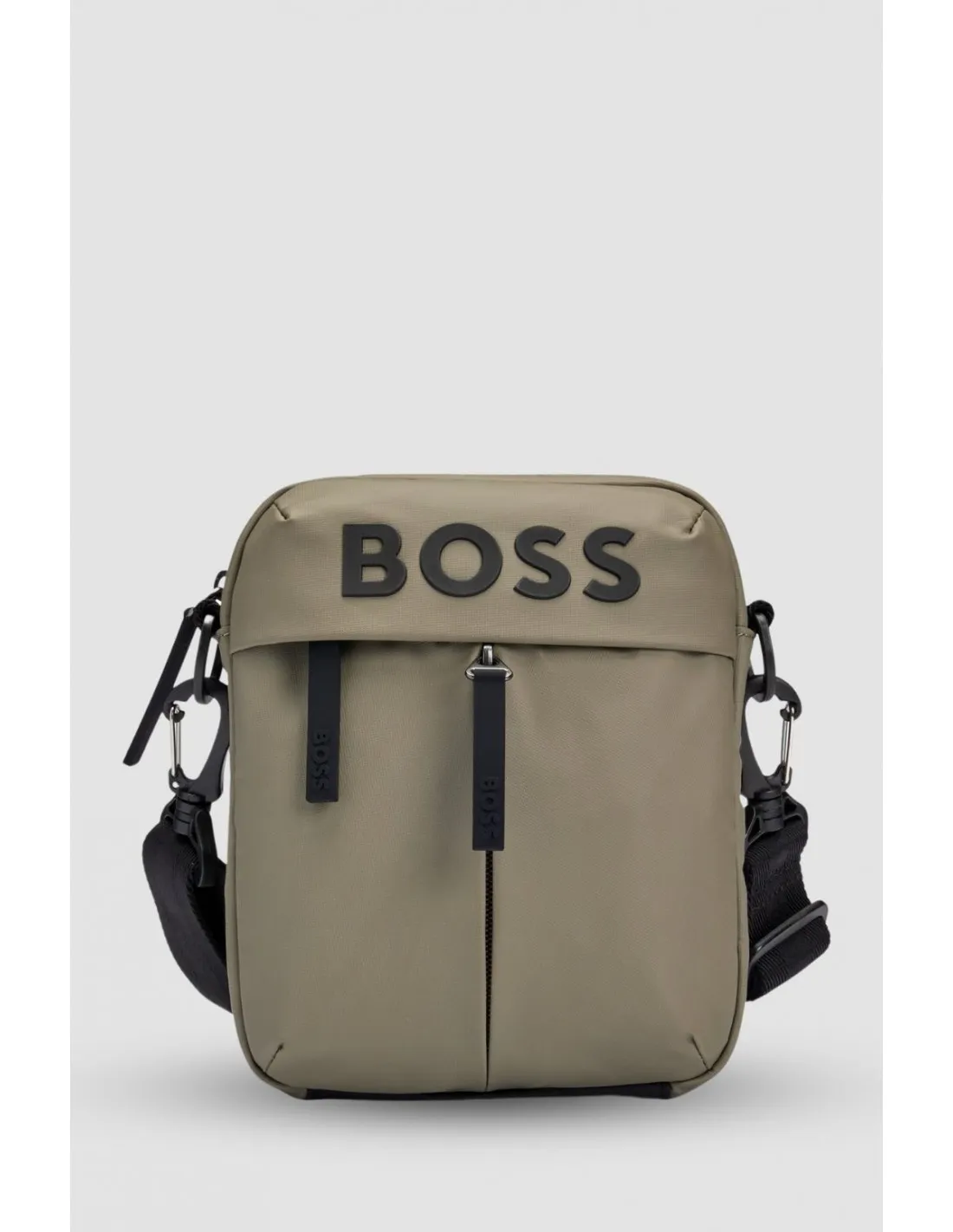 Bolso mensajero de piel sintética con logo tonal de Boss
