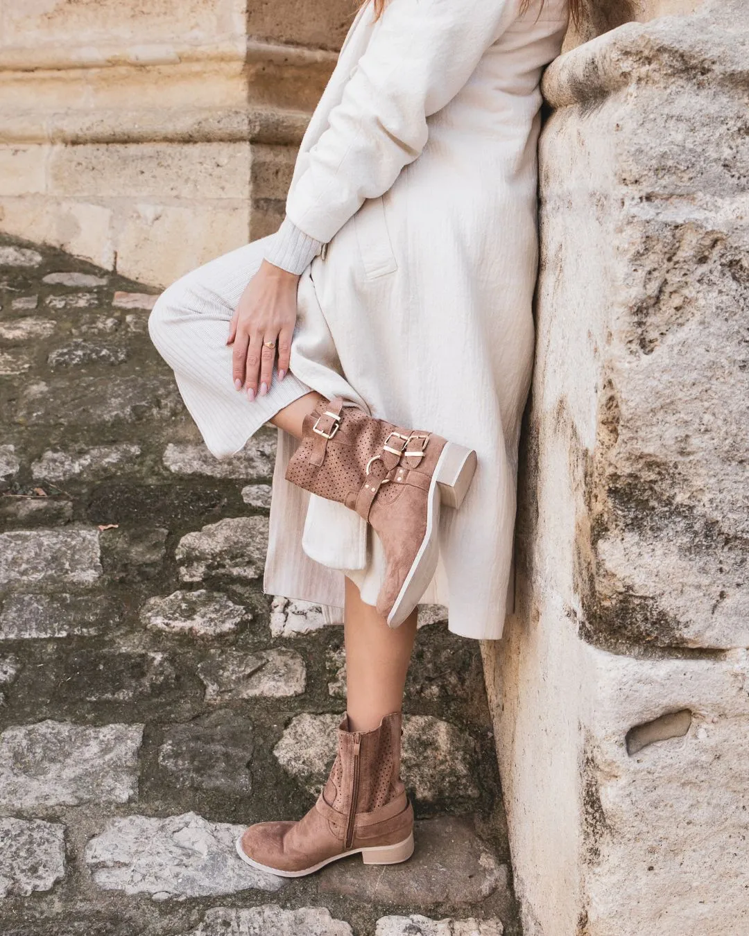 BOTINES DE MUJER COLOR CAMEL CON TACóN  LIVIA