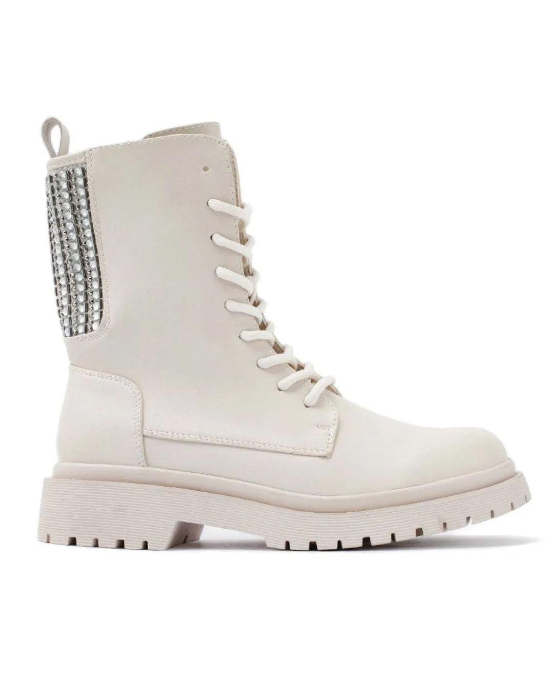 BOTINES DE MUJER ESTILO RANGER EN COLOR BEIGE  TISHA