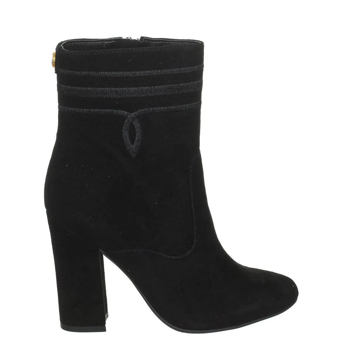 Botines De Tacon Con Puntera Redonda Fllu23sue10 Mujer Guess