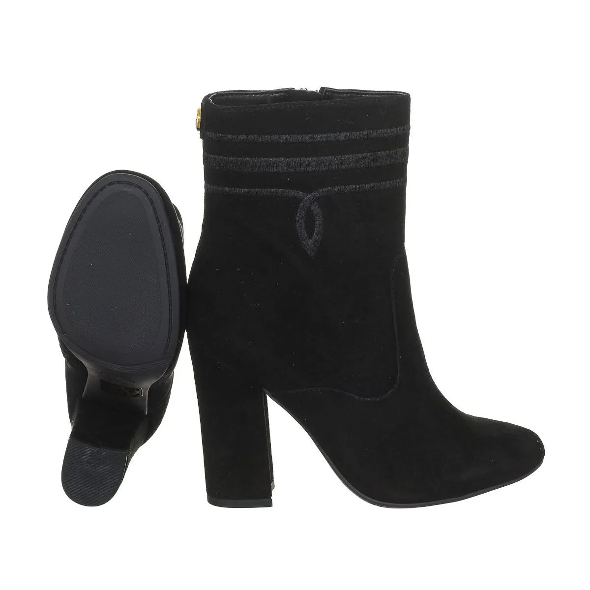Botines De Tacon Con Puntera Redonda Fllu23sue10 Mujer Guess