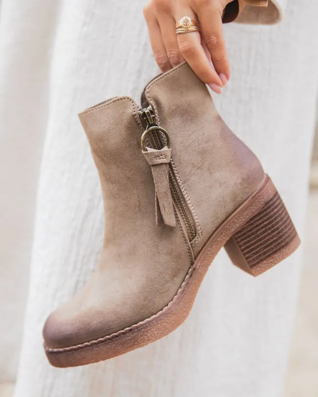 BOTINES DE TACóN PARA MUJER EN COLOR TOPO  NALA