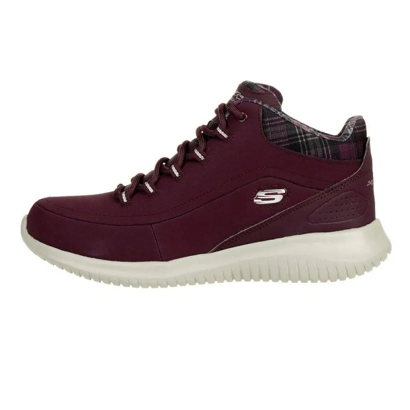 Botines Planos Skechers 12918 Mujer Burdeos