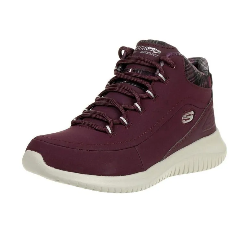 Botines Planos Skechers 12918 Mujer Burdeos