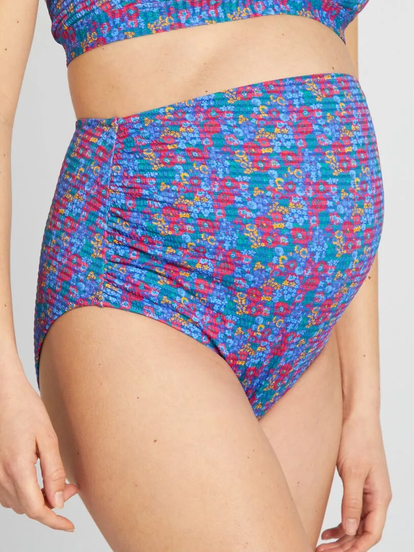 BRAGUITA DE BIKINI PREMAMá CON ESTAMPADO DE FLORES  AZUL