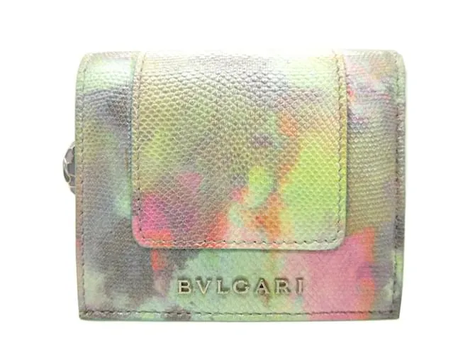 Bulgari Cartera de cuero azul claro Bvlgari Serpenti 