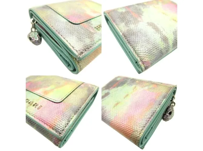 Bulgari Cartera de cuero azul claro Bvlgari Serpenti 