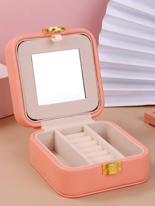 Caja de almacenamiento de joyería de cuero Pu
