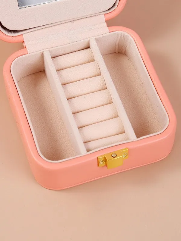 Caja de almacenamiento de joyería de cuero Pu