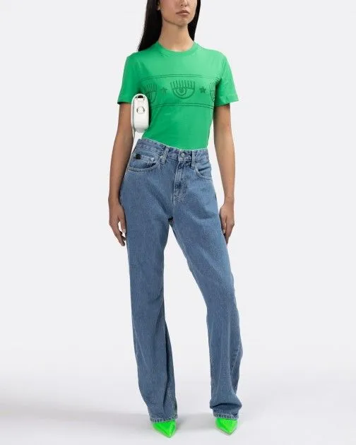 camiseta slim fit Chiara Ferragni 74CBHG02 Verde