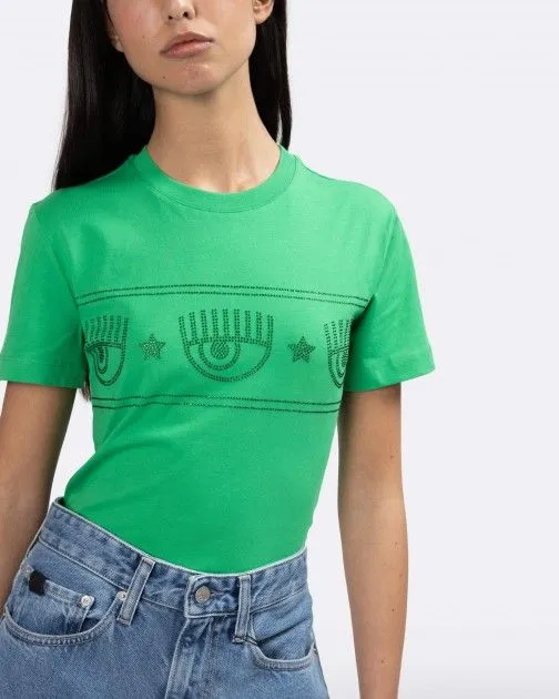 camiseta slim fit Chiara Ferragni 74CBHG02 Verde