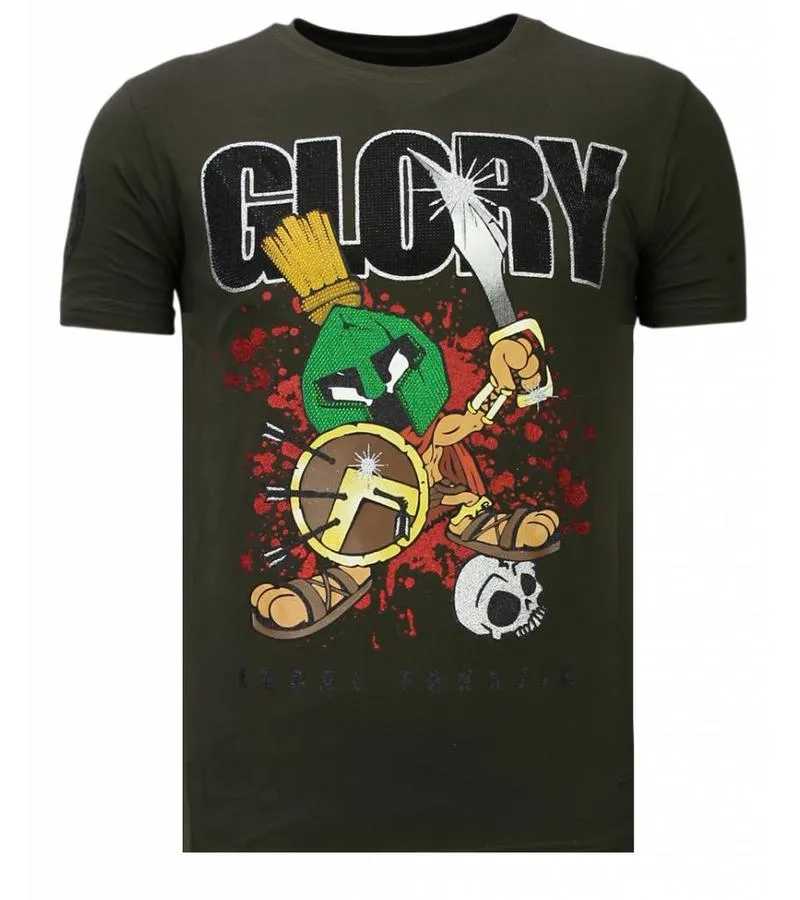 CAMISETAS  GLORY MARTIAL  RHINESTONE CAMISETAS  VERDE