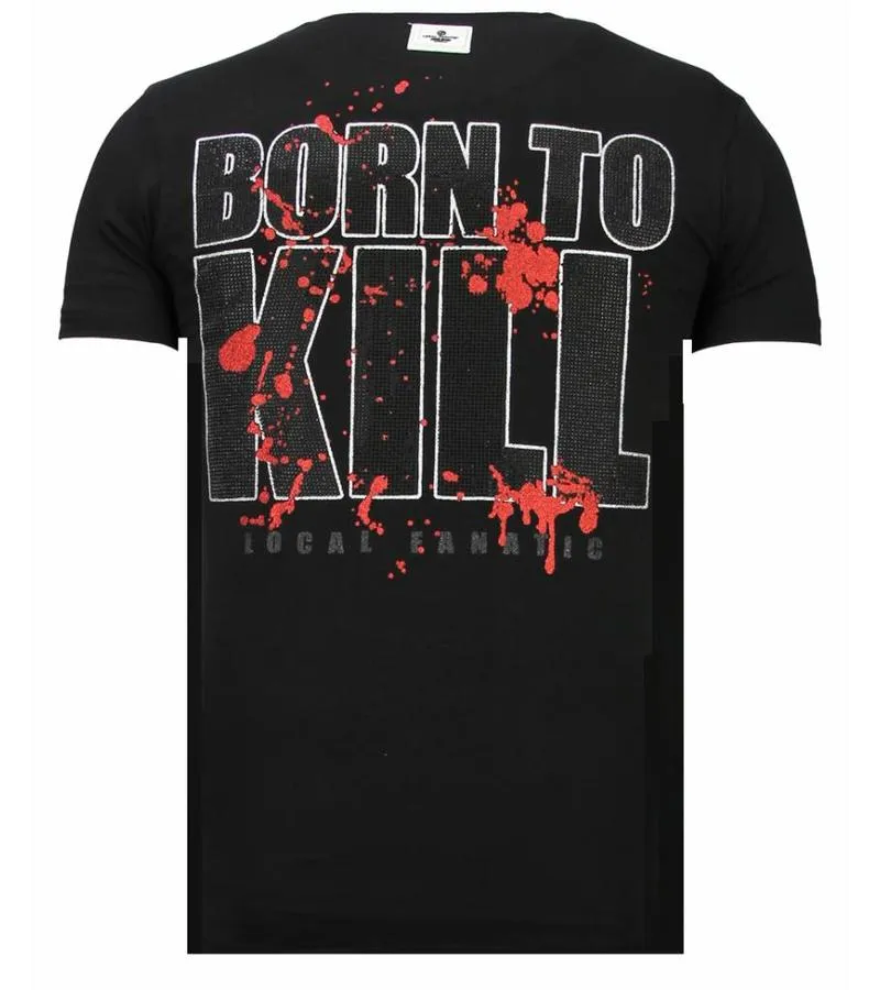 CAMISETAS  KILLER BUNNY  RHINESTONE CAMISETAS  NEGRO