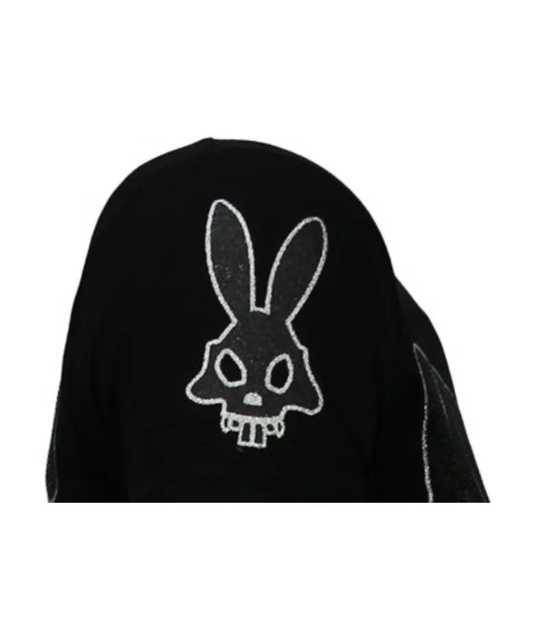 CAMISETAS  KILLER BUNNY  RHINESTONE CAMISETAS  NEGRO