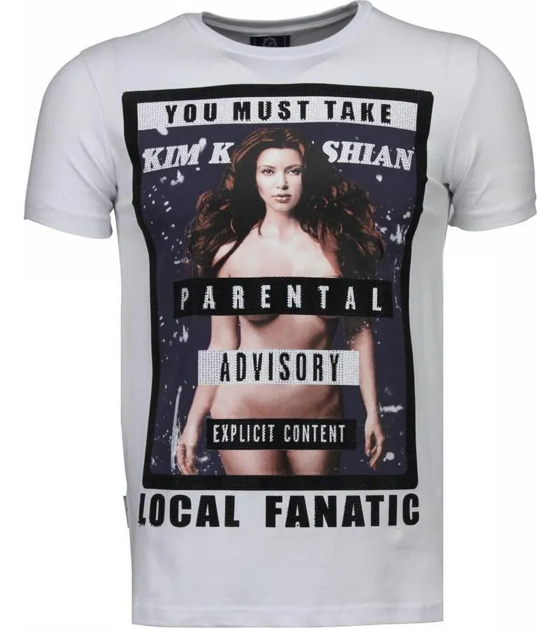 CAMISETAS  KIM KARDASHIAN RHINESTONE CAMISETAS PERSONALIZADAS  BLANCO