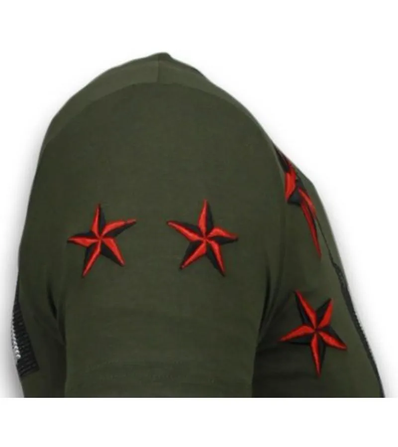 CAMISETAS  MARILYN ROCKSTAR  RHINESTONE CAMISETAS  VERDE