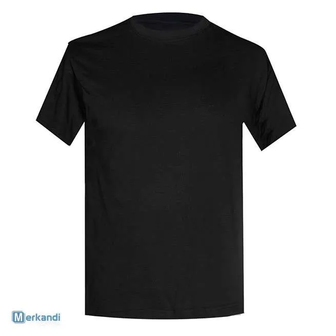 CAMISETAS NEGRAS DE ALGODóN PARA HOMBRE  REF. 111 B  TALLAS S A XXL