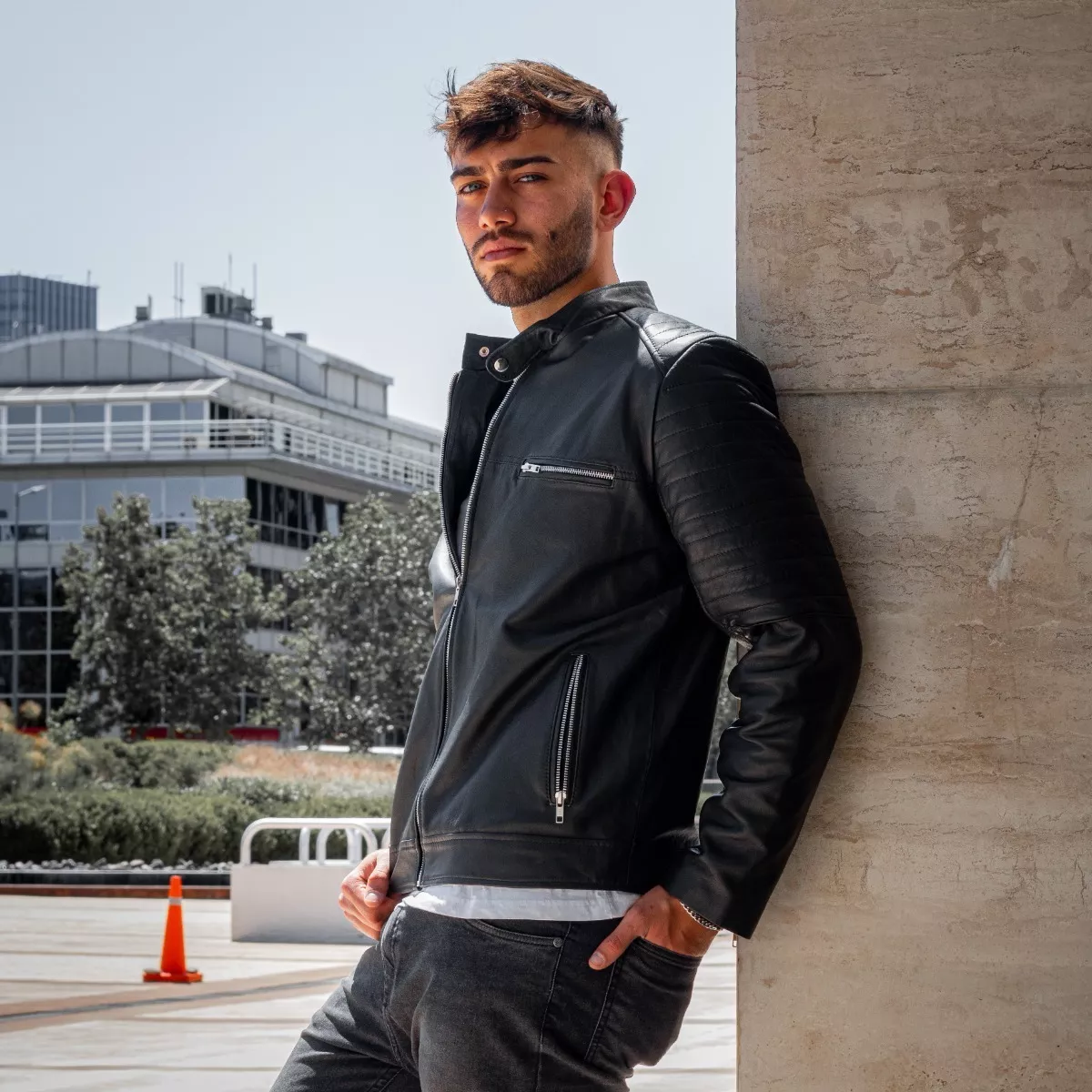CAMPERA DE CUERO DE OVEJA 100% LEGITIMO DE HOMBRE  PAULO