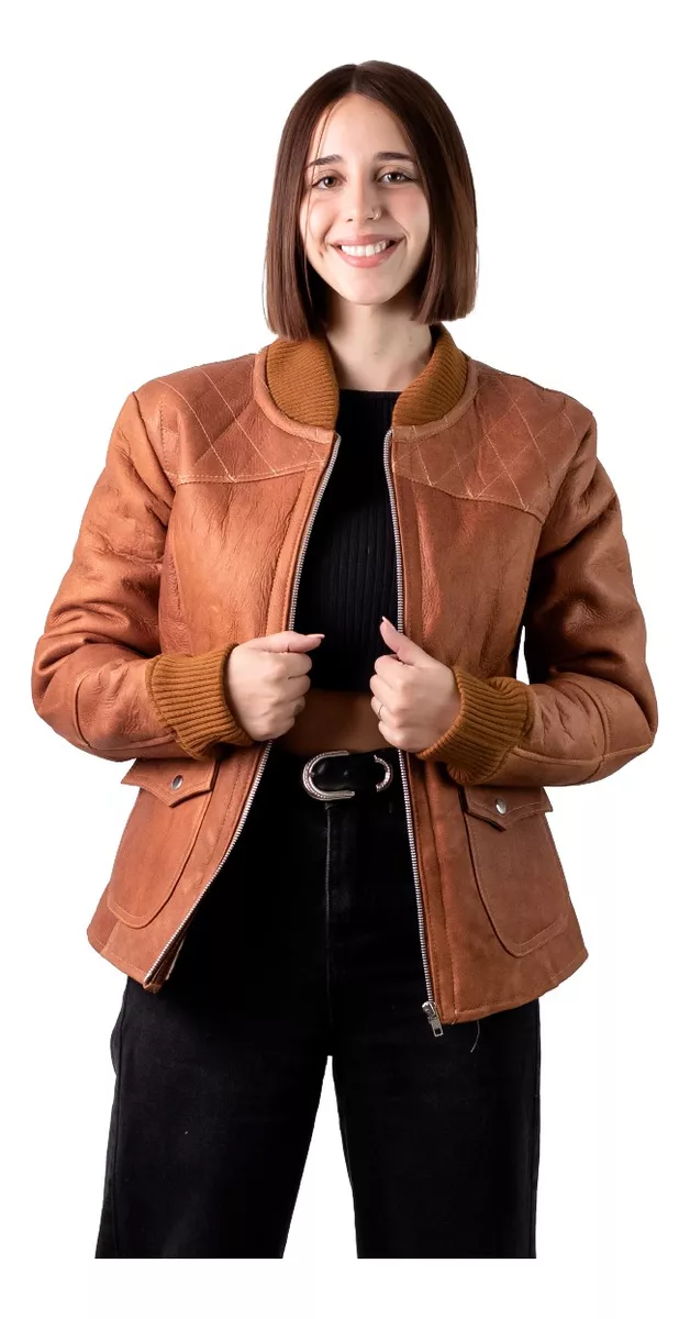 CAMPERA DE CUERO DE OVEJA DE MUJER  MODELO: 110