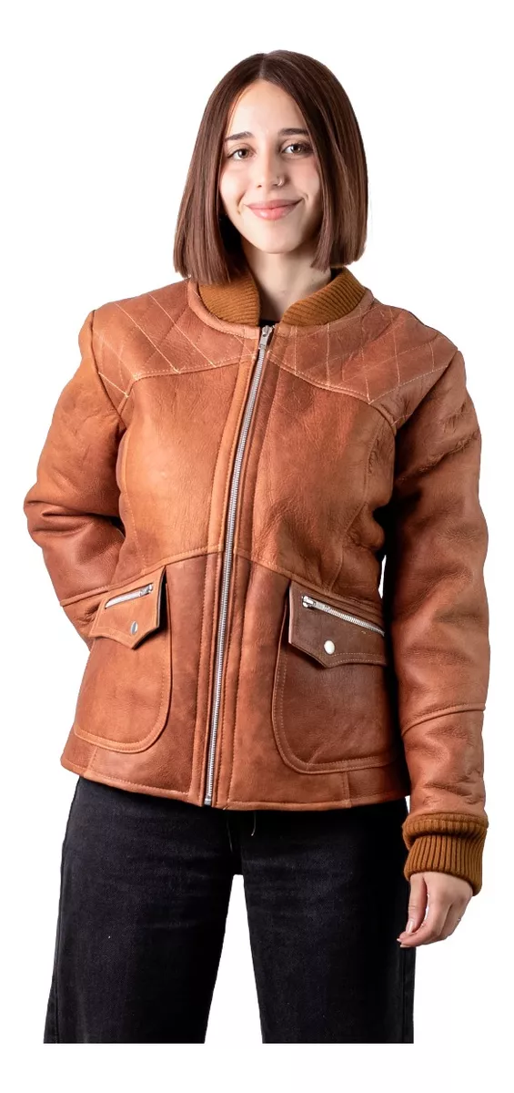 CAMPERA DE CUERO DE OVEJA DE MUJER  MODELO: 110