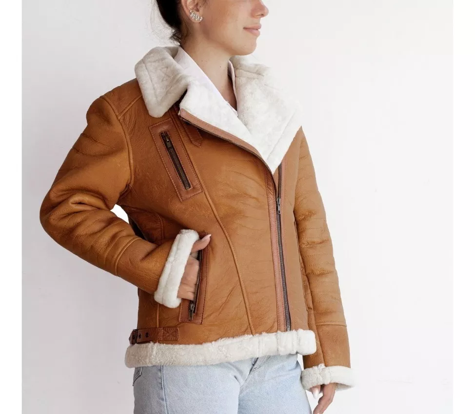 CAMPERA DE CUERO DE OVEJA DE MUJER  MODELO: DUTY
