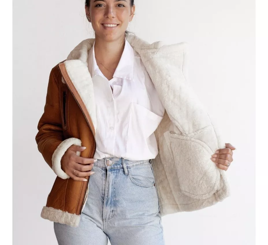 CAMPERA DE CUERO DE OVEJA DE MUJER  MODELO: DUTY