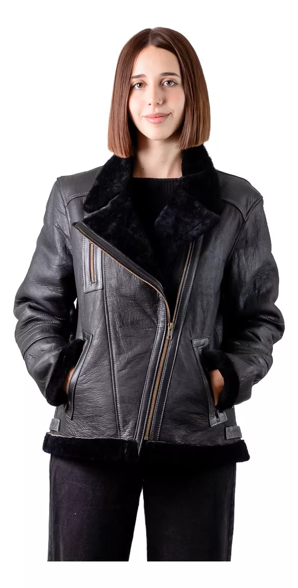 CAMPERA DE CUERO DE OVEJA DE MUJER  MODELO: DUTY.B