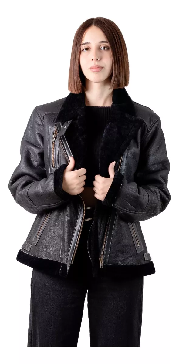 CAMPERA DE CUERO DE OVEJA DE MUJER  MODELO: DUTY.B