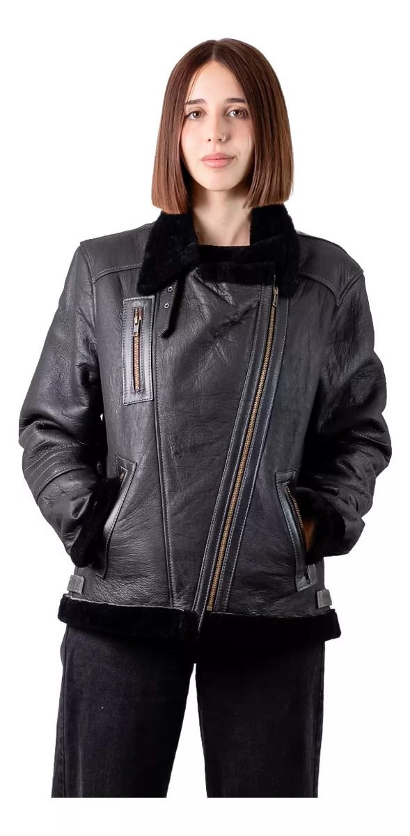 CAMPERA DE CUERO DE OVEJA DE MUJER  MODELO: DUTY.B