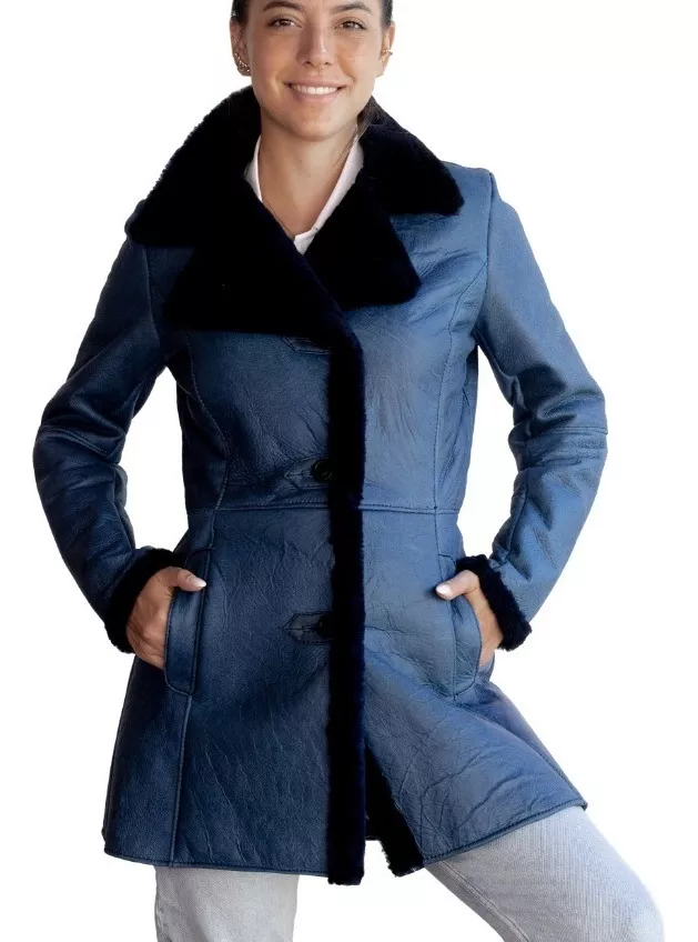CAMPERA DE CUERO DE OVEJA DE MUJER ROJA  MODELO: SOL.F